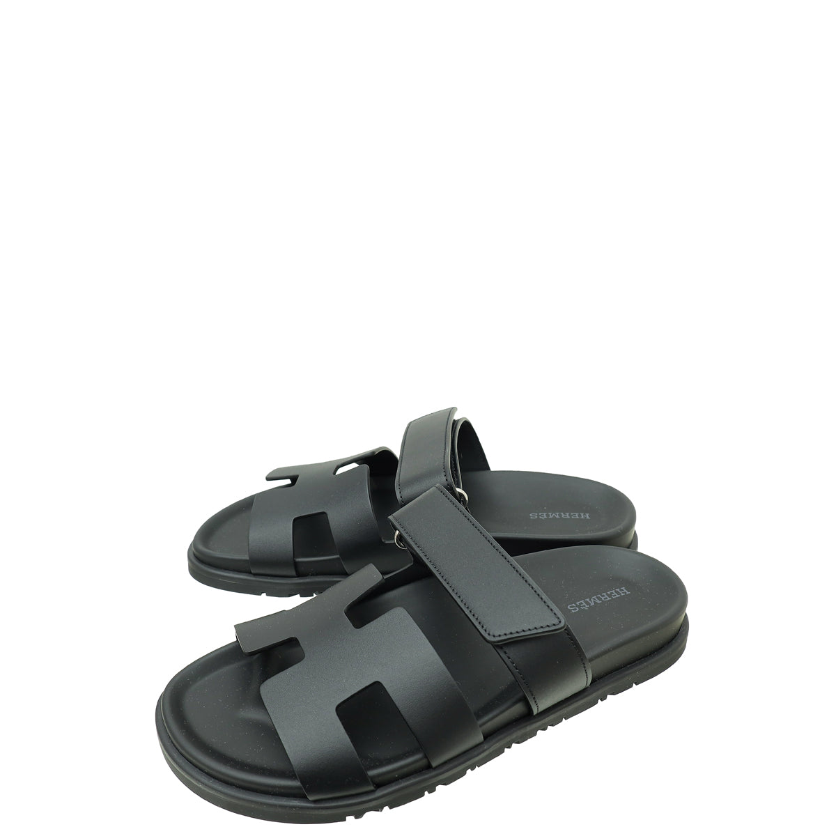 Hermes Noir Chypre Sandals 38-Hermes-THE CLOSET