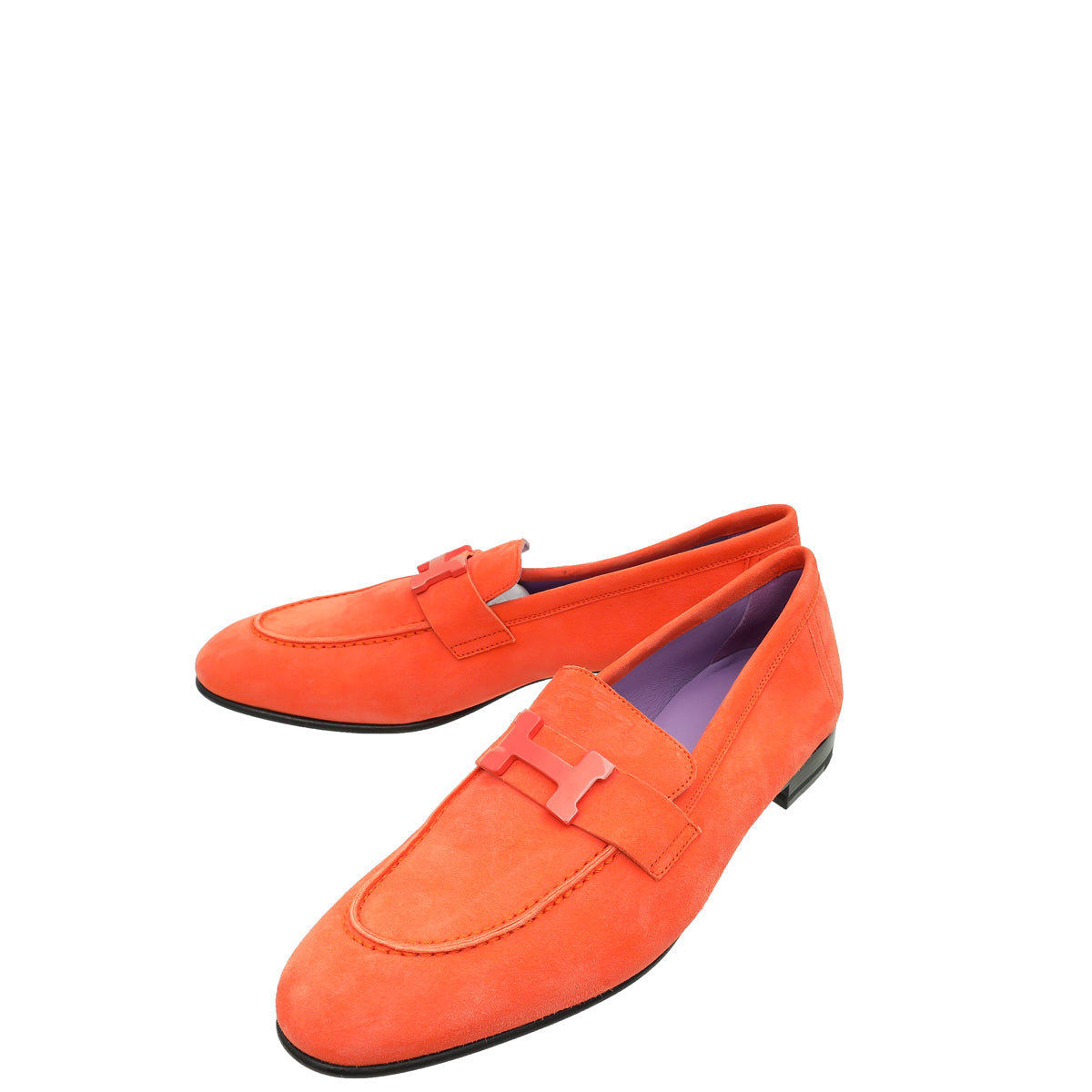 Hermes Rose Sorbet Paris Suede Goatskin Loafer 38-Hermes-THE CLOSET