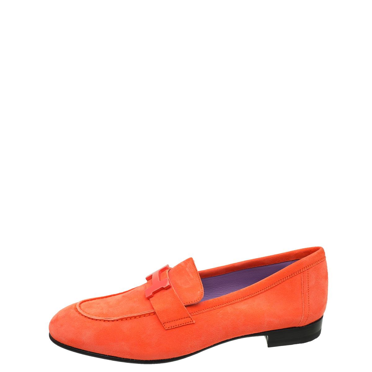 Hermes Rose Sorbet Paris Suede Goatskin Loafer 38