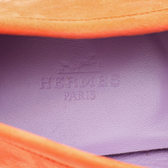 Hermes Rose Sorbet Paris Suede Goatskin Loafer 38