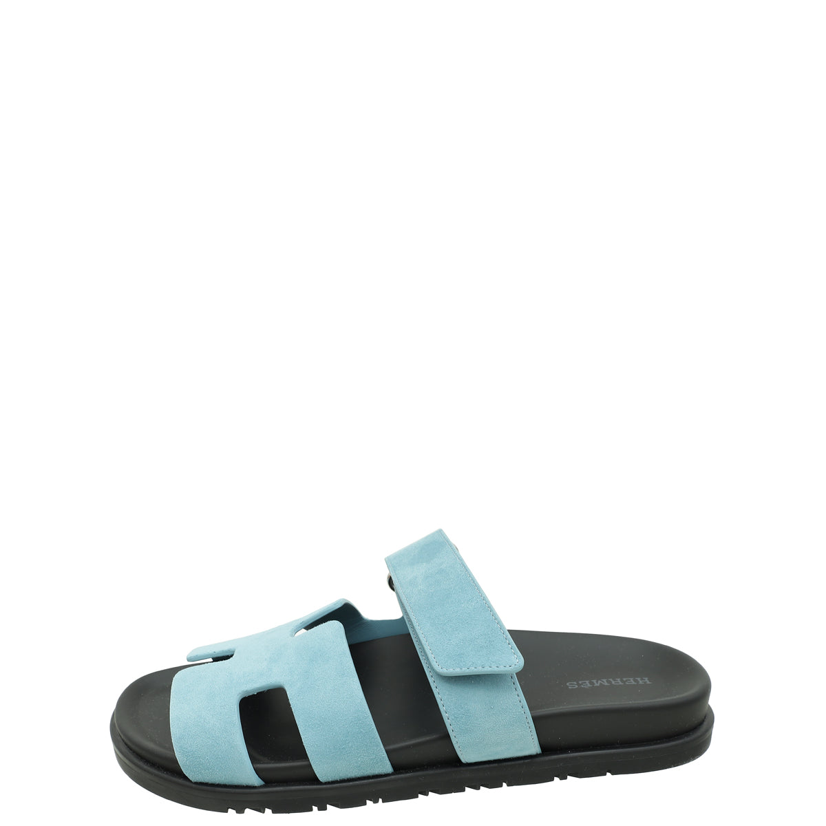 Hermes Bleu Mineral Chypre Suede Goatskin Sandal 38