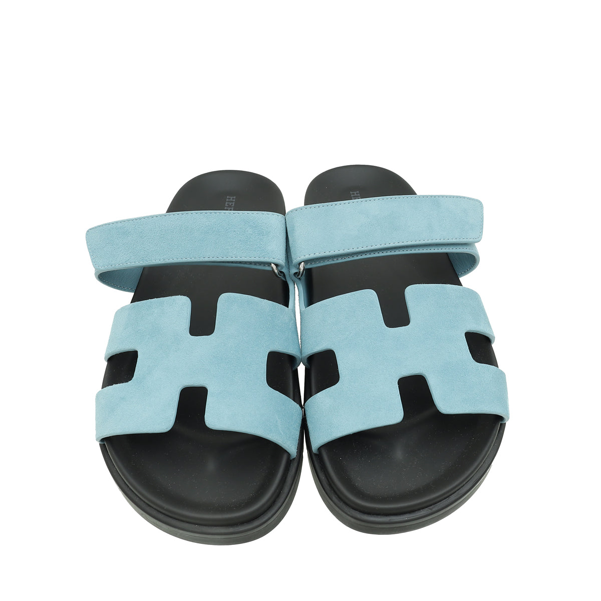 Hermes Bleu Mineral Chypre Suede Goatskin Sandal 38