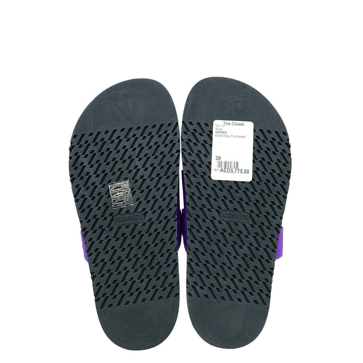 Hermes Purple Satin Chypre Sandal 38