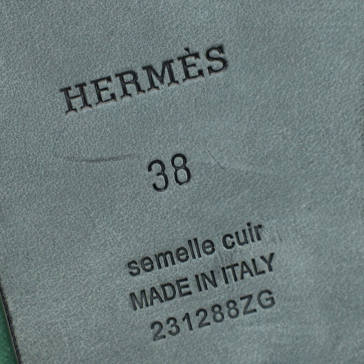 Hermes Vert Anglais Woolskin Shearling Oran Sandal 38