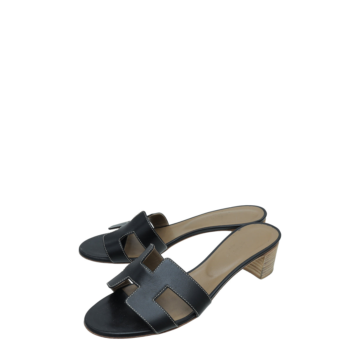 Hermes Noir Oasis Sandals 39.5-Hermes-THE CLOSET