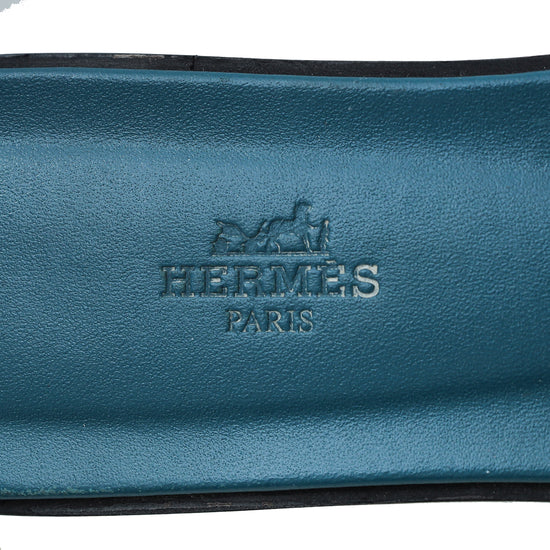 Hermes Bleu Vif Oran Sandals 39.5