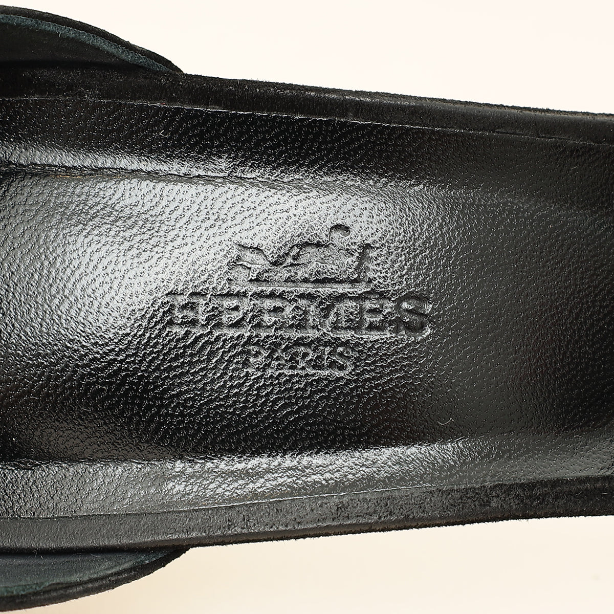 Hermes Noir Premiere 70 Crystal Details Suede Goatskin Sandal 39.5-Hermes-THE CLOSET