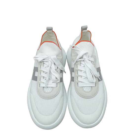 Hermes White Crew Sneakers 39.5