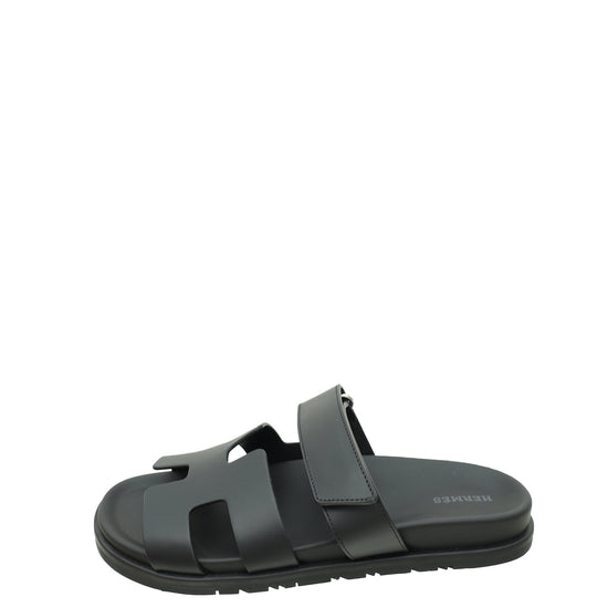 Hermes Noir Chypre Sandal 39.5