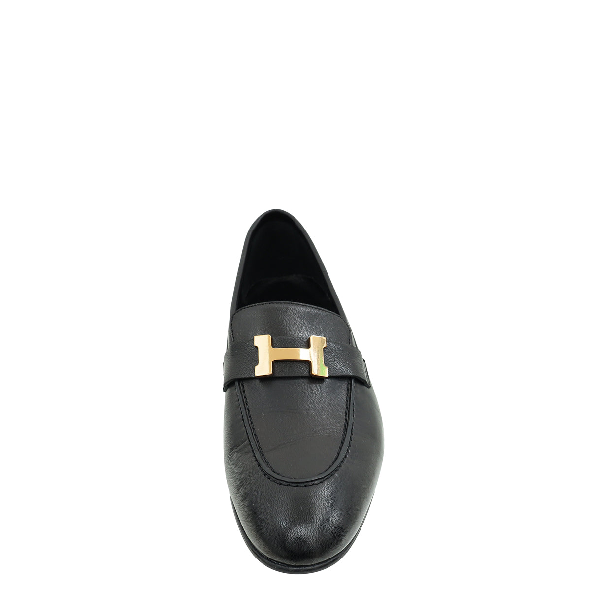 Hermes Noir Paris Goatskin Loafer 39.5-Hermes-THE CLOSET
