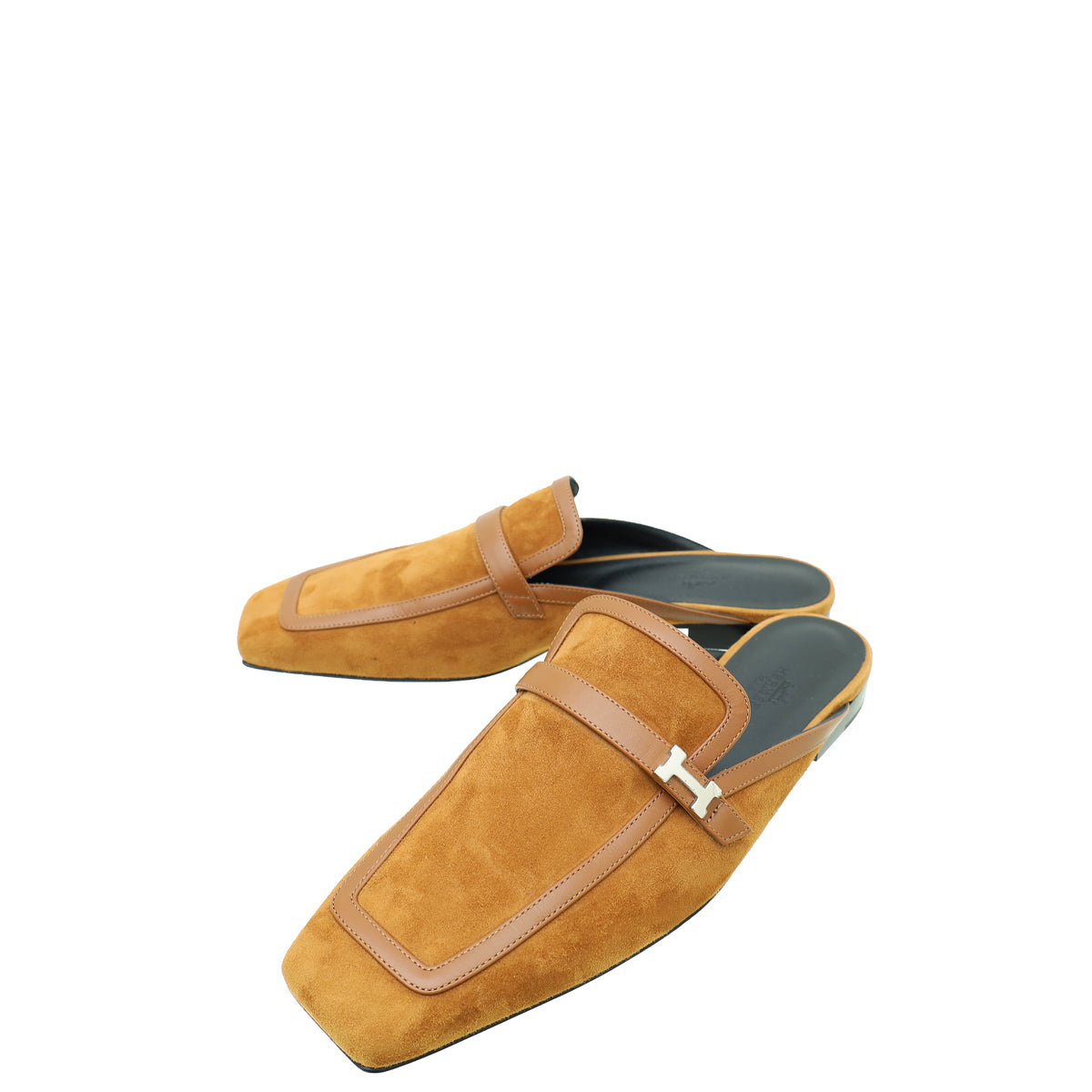 Hermes Brun Amourette Goatskin Suede Groupie Mules 39.5-Hermes-THE CLOSET