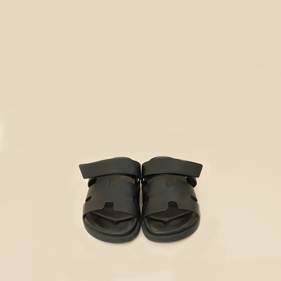 Hermes Black Chypre Sandals 39-Hermes-THE CLOSET