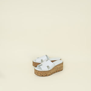 Hermes White Eze 30 Sandal 39