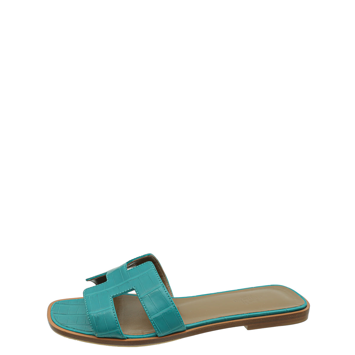 Hermes Vert Jade Alligator Oran Sandals 39