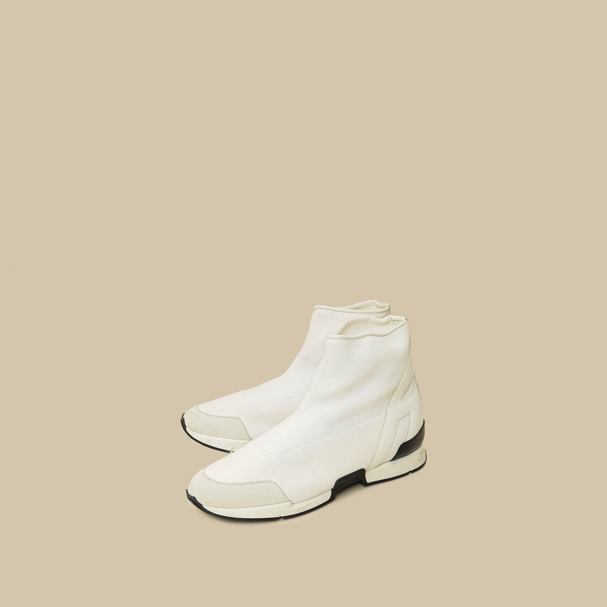 Hermes White Mesh Suede Soft Ankle Boot Sneaker 39-Hermes-THE CLOSET