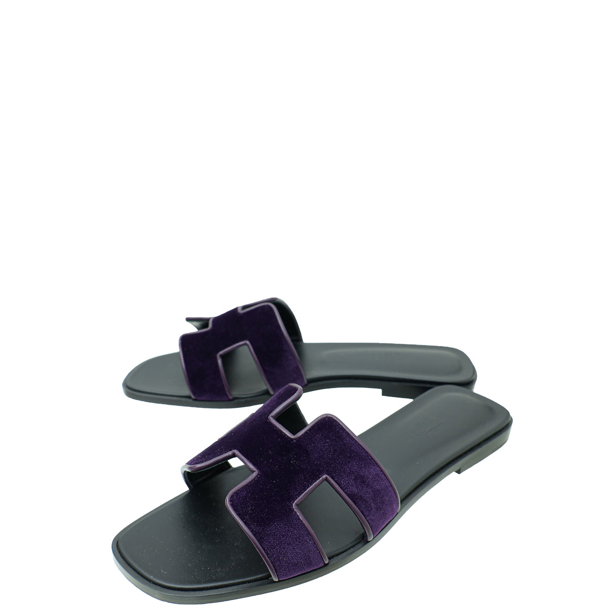 Hermes Bicolor Velvet Oran Sandal 39-Hermes-THE CLOSET