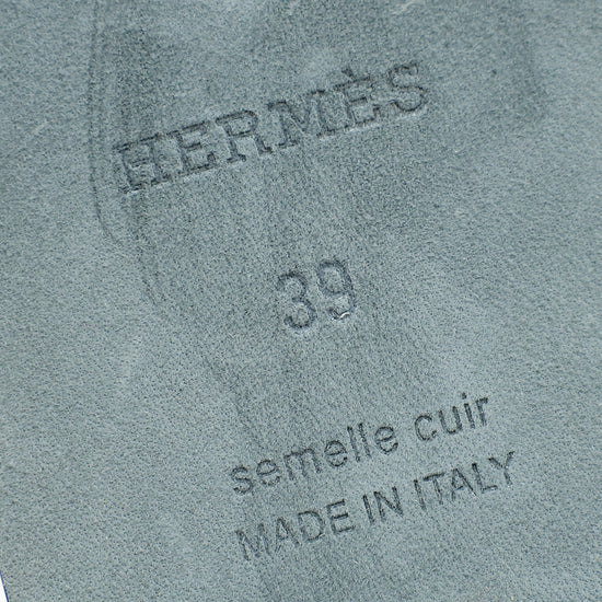 Hermes Bicolor Velvet Oran Sandal 39