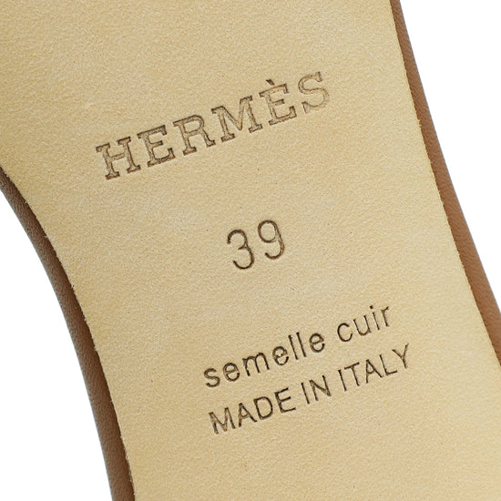 Hermes Gold Oasis Sandal 39