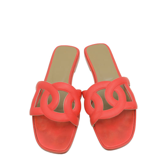 Hermes Orange Capuccine Omaha Sandals 39