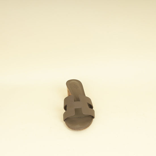 Hermes Etoupe Oasis Sandals 39