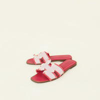 Hermes Bicolor Fringed Oran Sandal 39