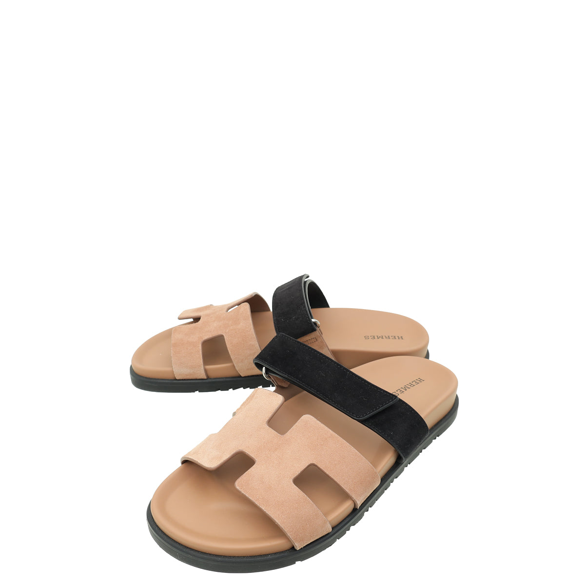 Hermes Bicolor Goatskin Suede Chypre Sandal 39