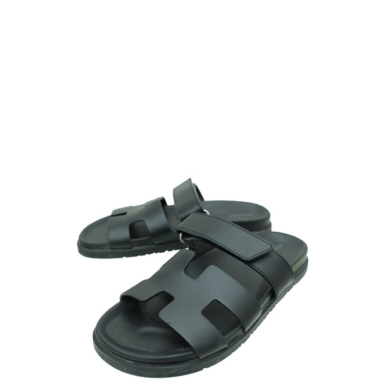 Hermes Black Chypre Sandal 39