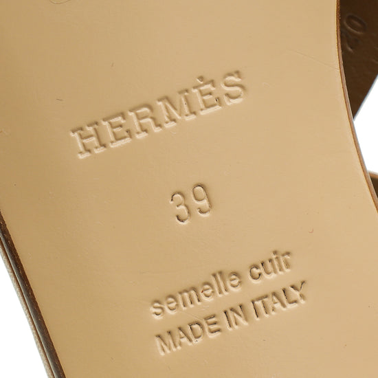 Hermes Naturel Beach Sandal 39