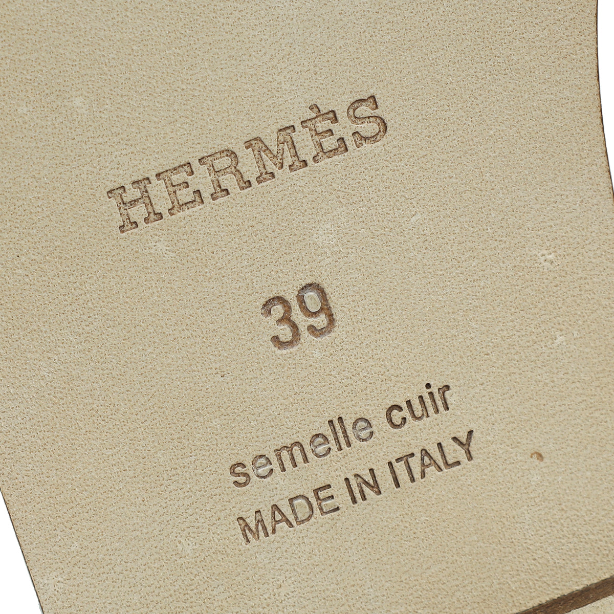 Hermes Gold Oran Pique Sandals 39