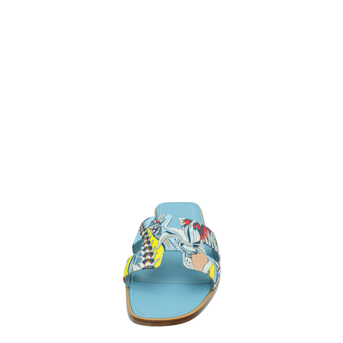 Hermes Bleu Dorse Fantaisie Botanique Oran Sandal 39-Hermes-THE CLOSET