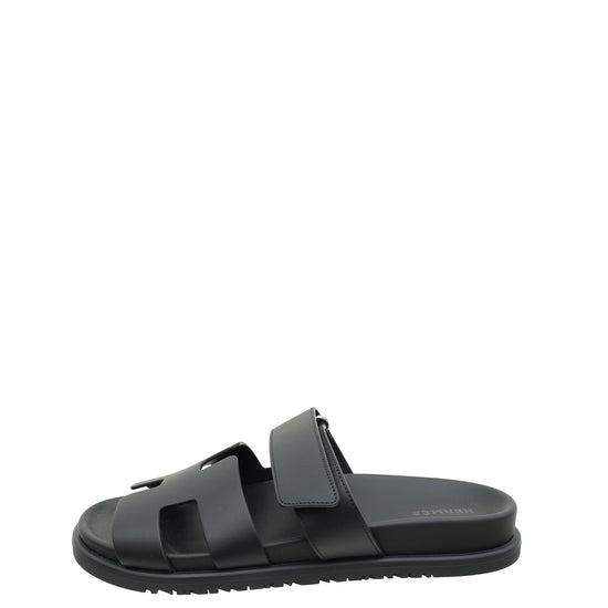 Hermes Noir Chypre Sandal 39