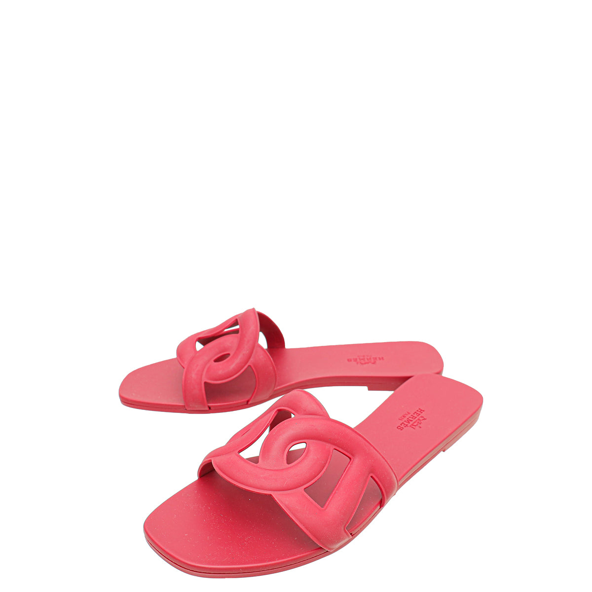 Hermes Rose Baie Rubber Aloha Sandals 39-Hermes-THE CLOSET