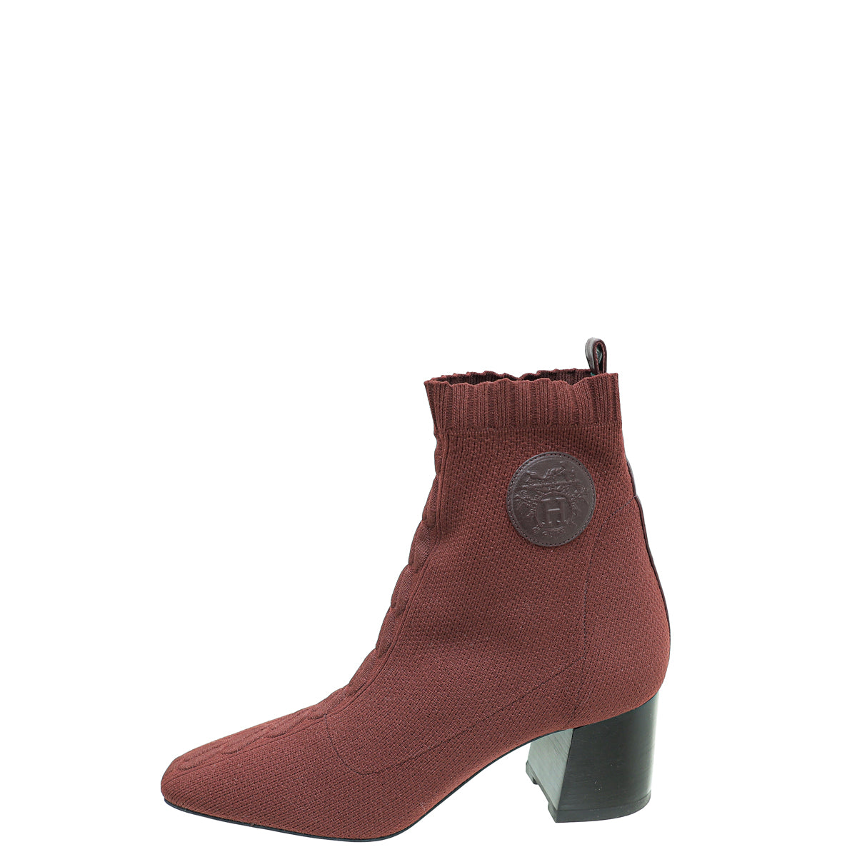 Hermes Rouge H Knit Volver 60 Ankle Boot 39.5