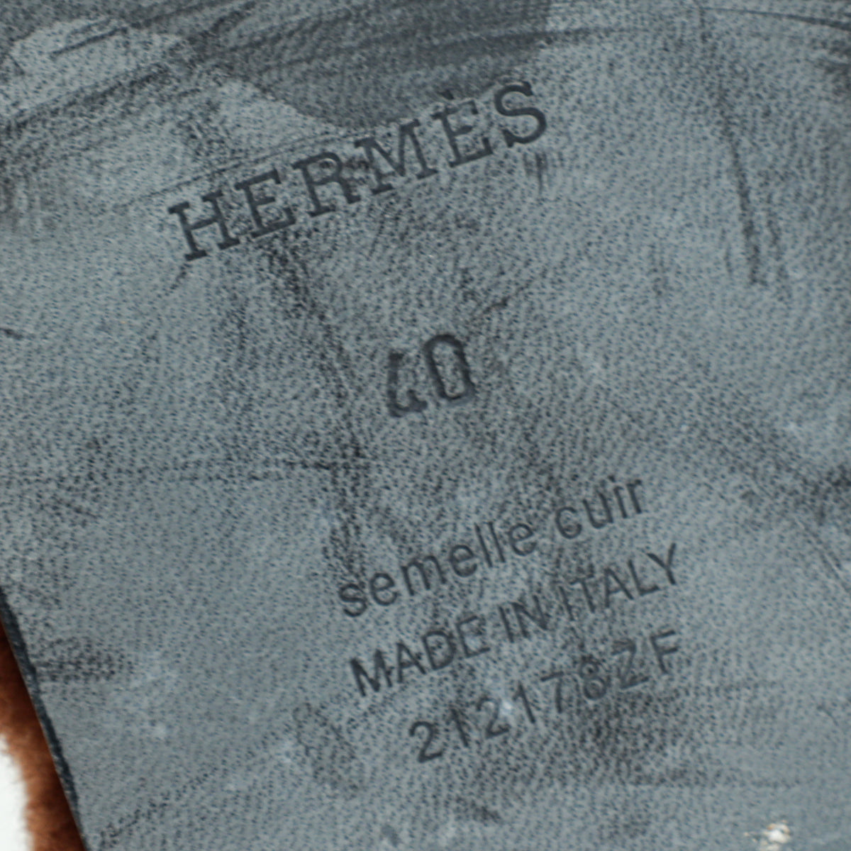 Hermes Cognac Oran Woolskin Sandal 40