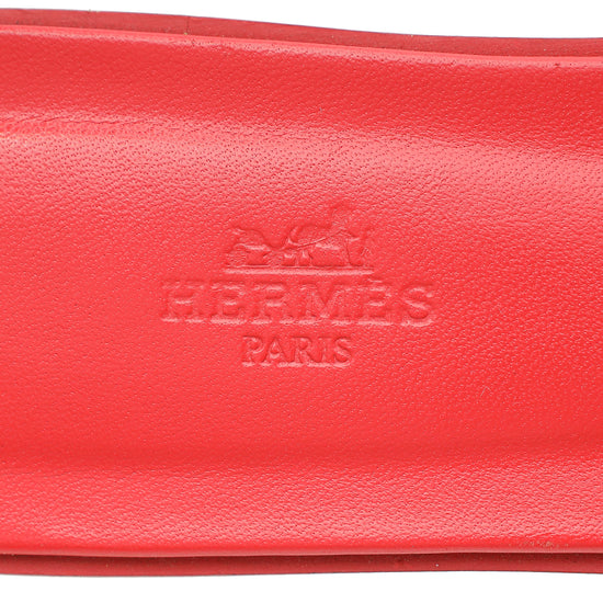 Hermes Rouge Corazon Oran Sandal 40