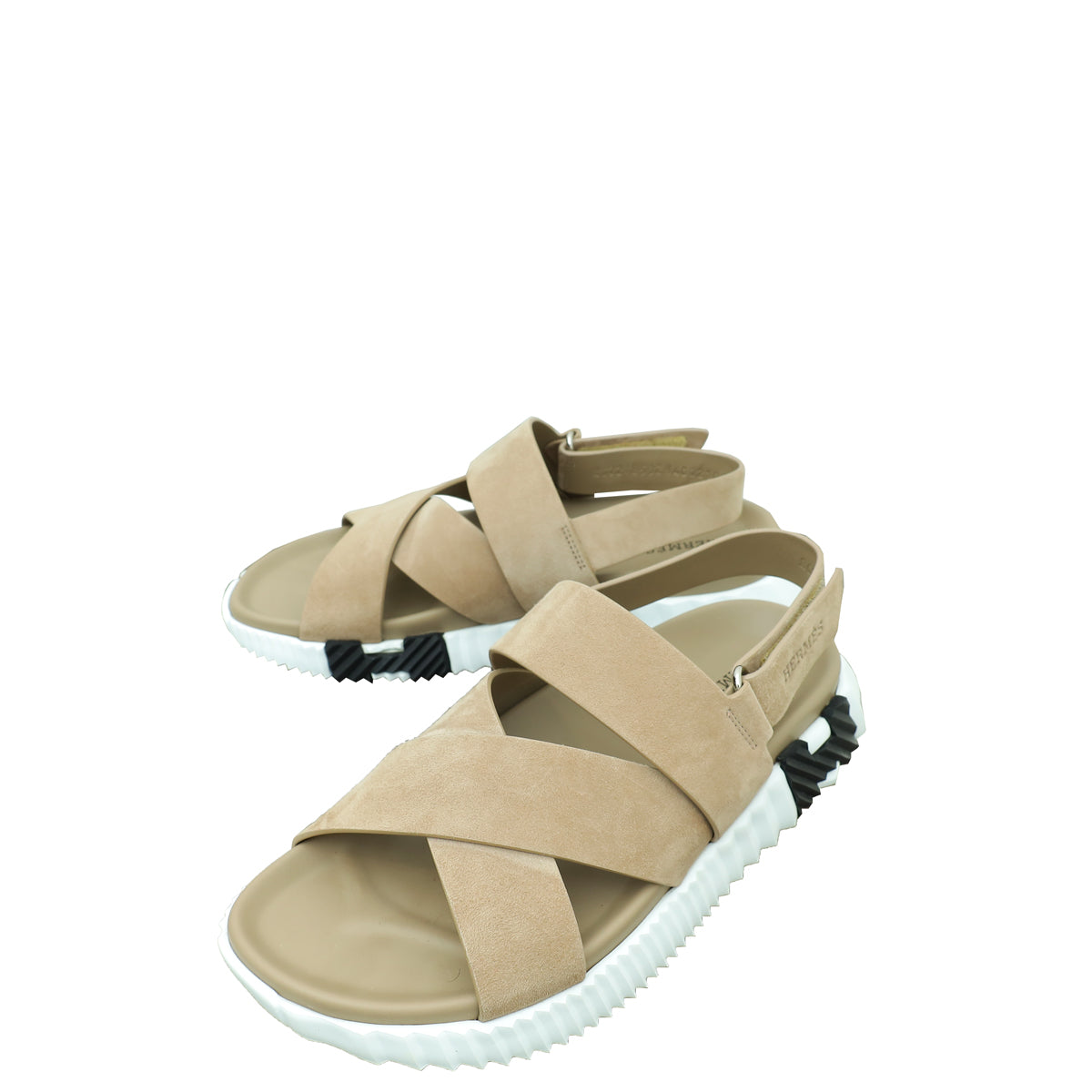 Hermes Beige Sable Suede Goatskin Electric Sandal 40-Hermes-THE CLOSET