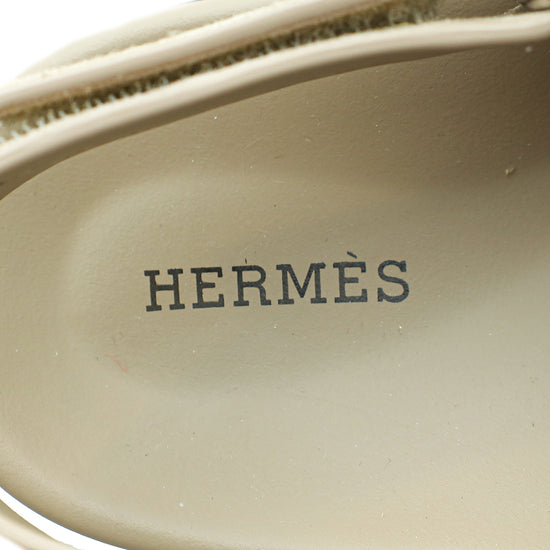 Hermes Beige Sable Suede Goatskin Electric Sandal 40