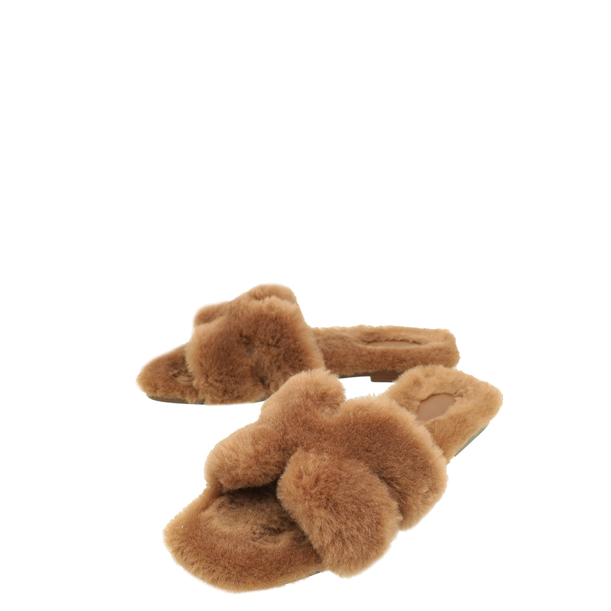 Hermes Naturel Oran Shearling Sandal 40