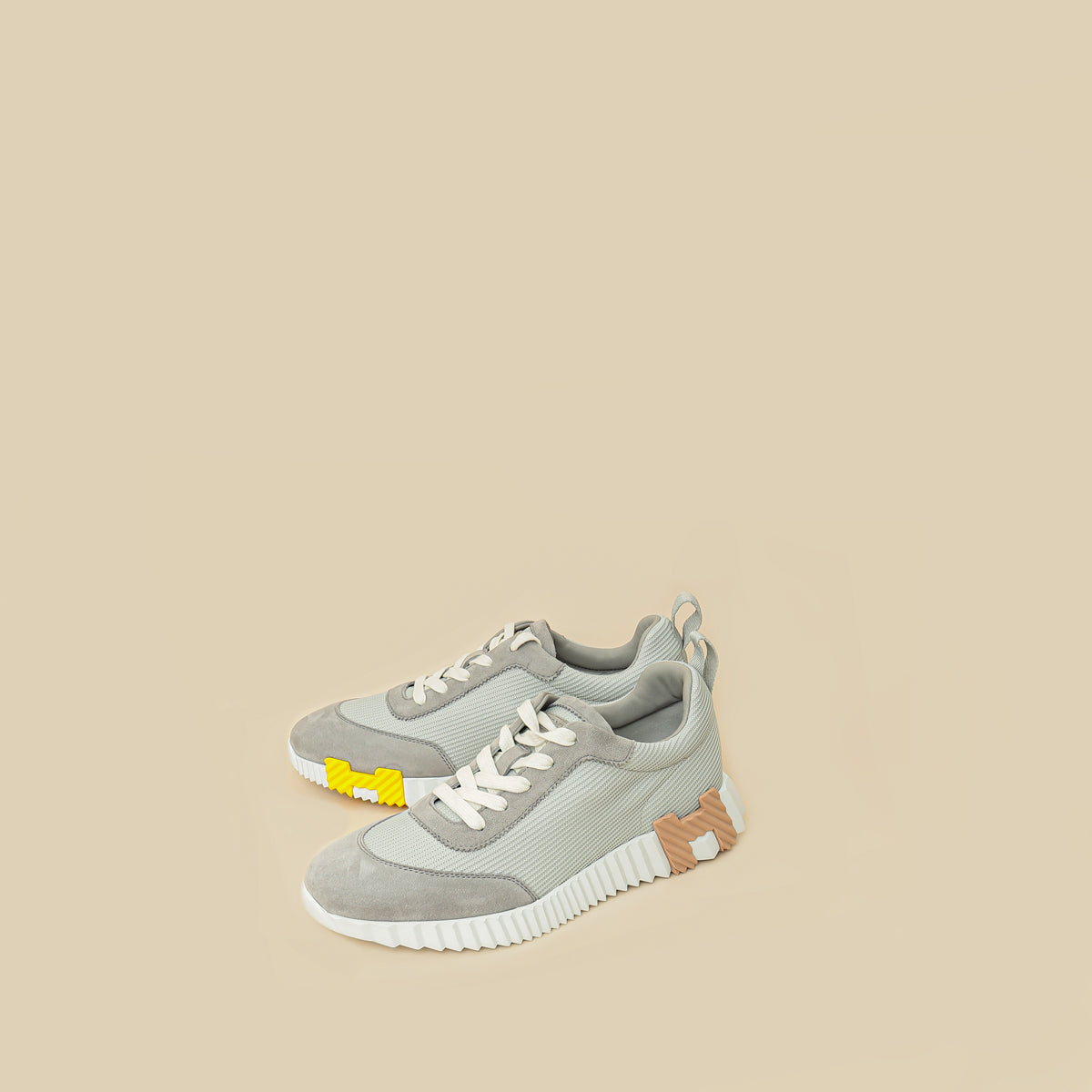 Hermes Gris Suede Mesh Bouncing Sneaker 40-Hermes-THE CLOSET