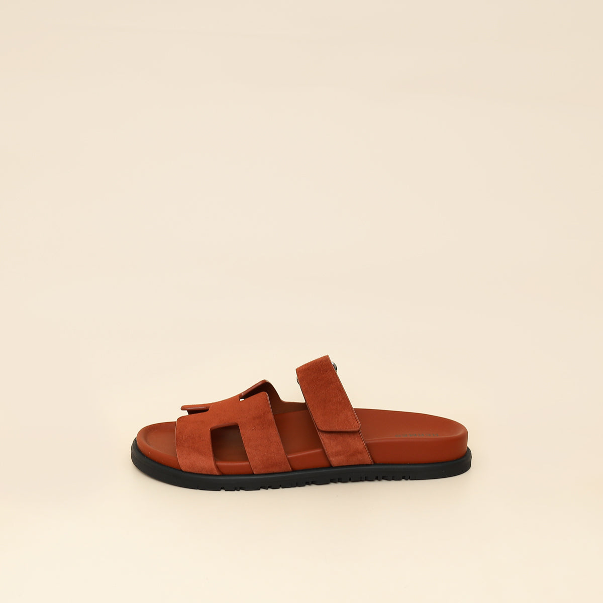 Hermes Maroon Muscavado Chypre Suede Goatskin Sandal 40-Hermes-THE CLOSET