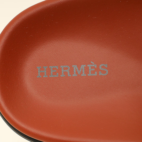 Hermes Maroon Muscavado Chypre Suede Goatskin Sandal 40-Hermes-THE CLOSET