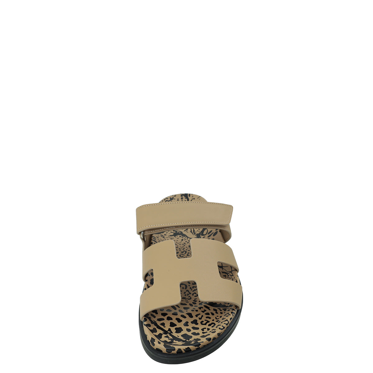 Chypre Beige Argile Leopard Print Sandal 40-Hermes-THE CLOSET