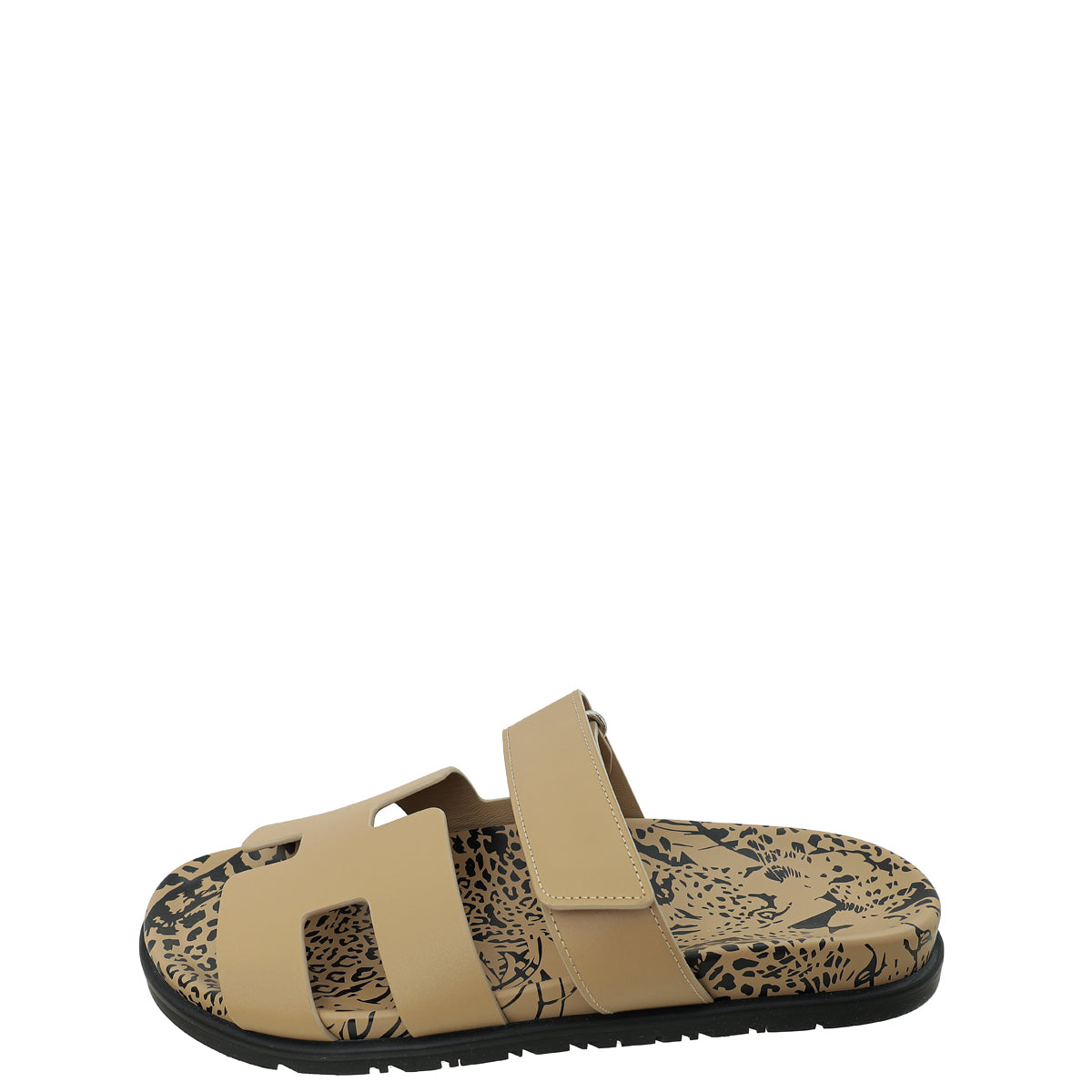 Chypre Beige Argile Leopard Print Sandal 40