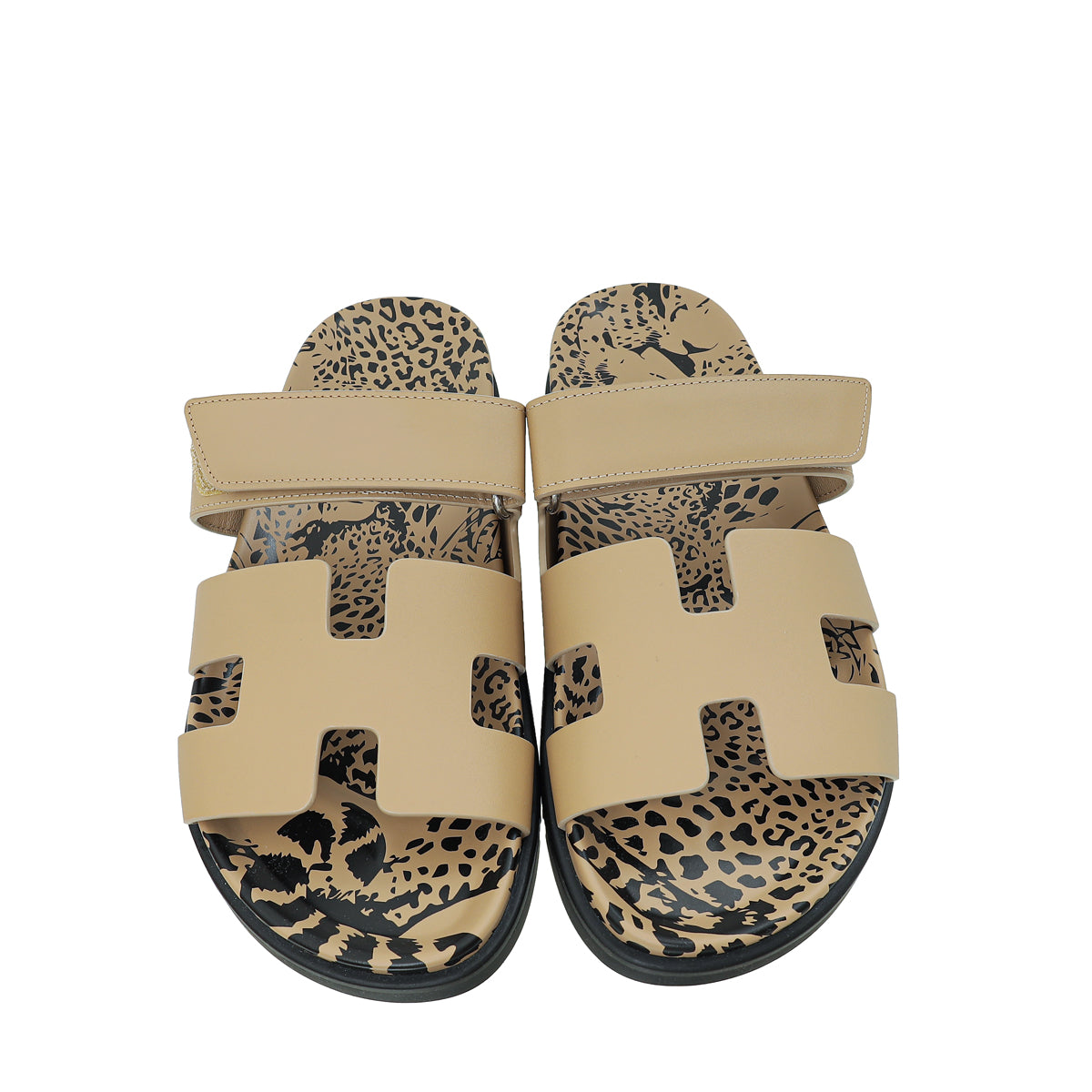 Chypre Beige Argile Leopard Print Sandal 40