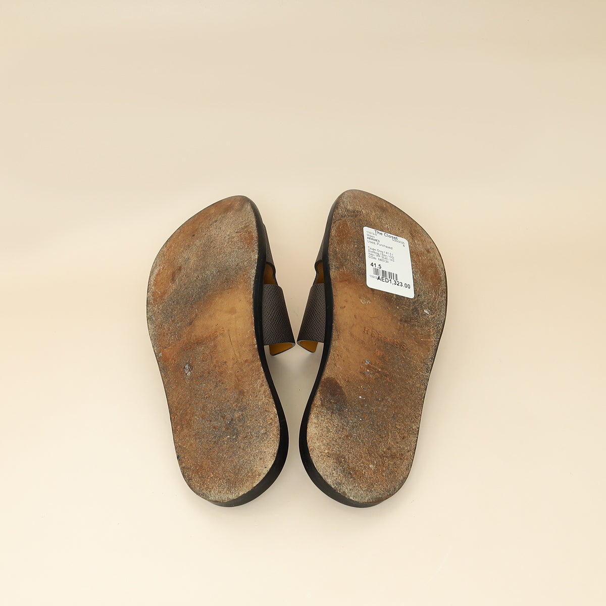 Hermes Taupe Grey Izmir Sandal 41.5-Hermes-THE CLOSET