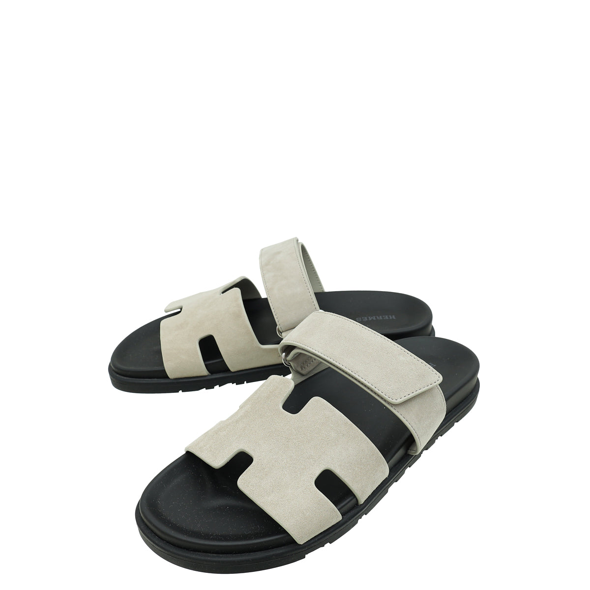 Hermes Grey Suede Chypre Sandals 41.5-Hermes-THE CLOSET