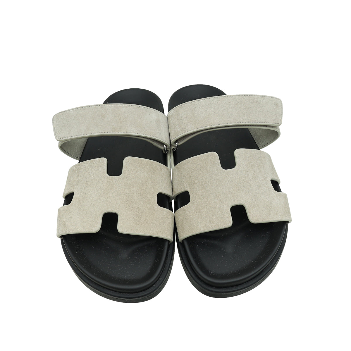 Hermes Grey Suede Chypre Sandals 41.5