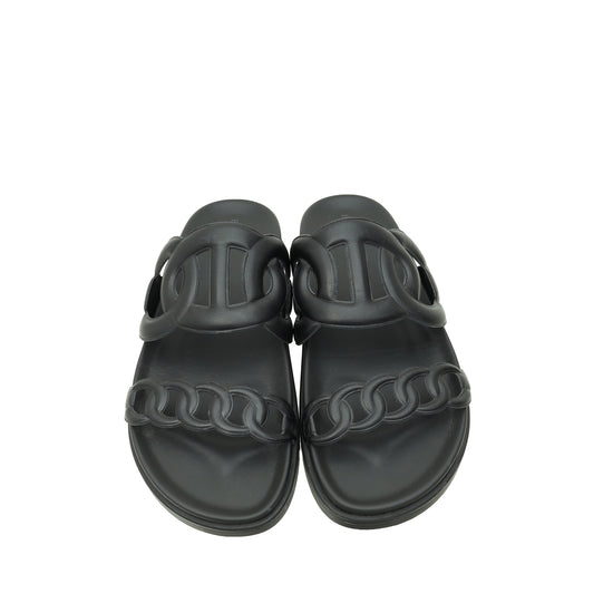 Hermes Black Extra Sandal 41