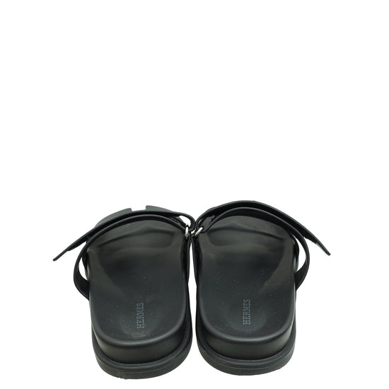 Hermes Black Chypre Sandals 41.5