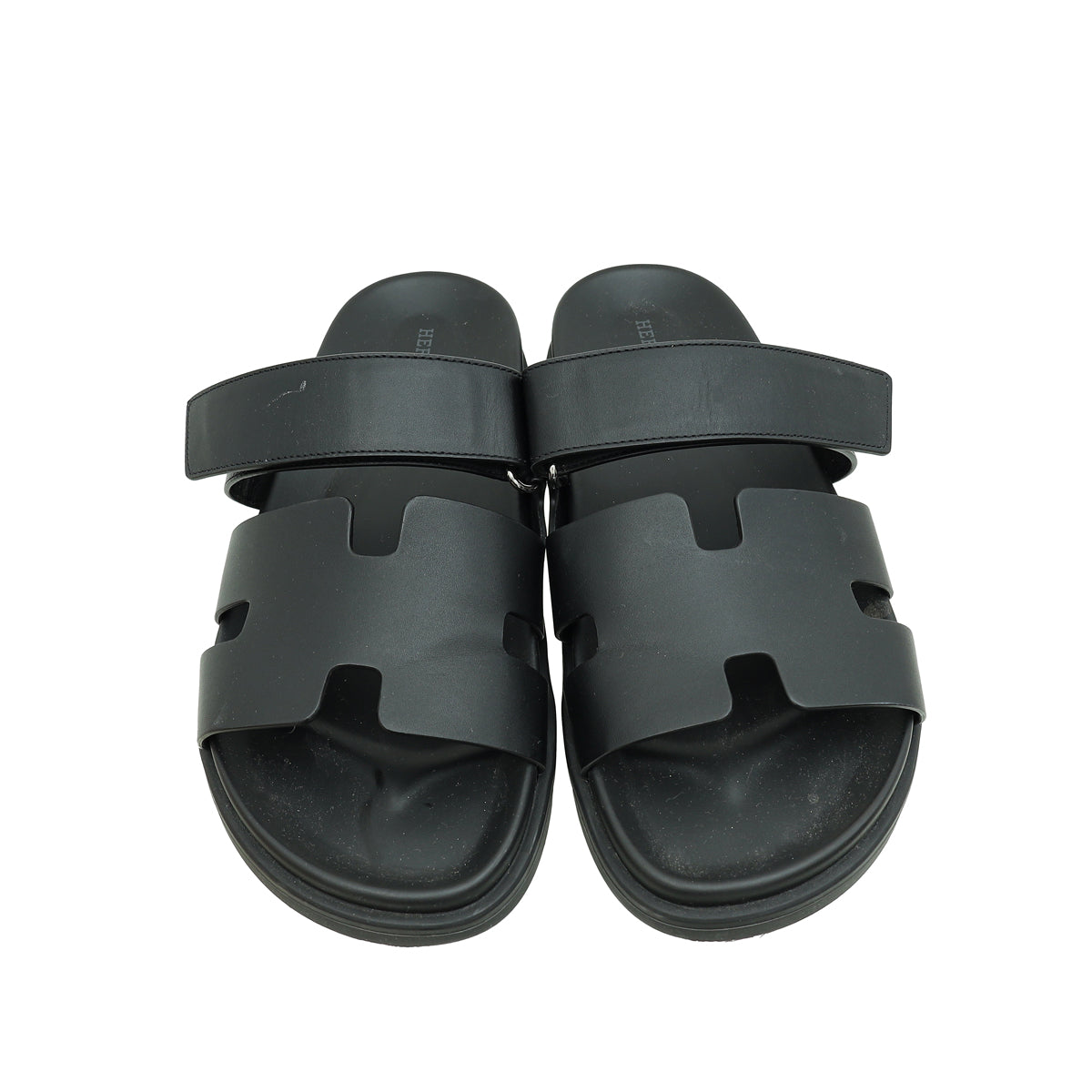 Hermes Black Chypre Sandals 41.5